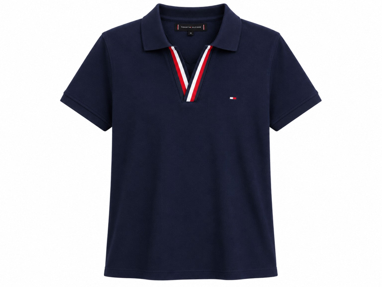Camisa Polo Tommy Hilfiger Gola V Azul Marinho