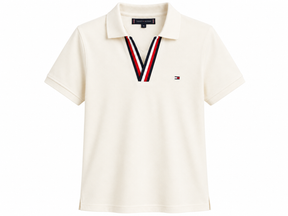 Camisa Polo Tommy Hilfiger Gola V Off-White