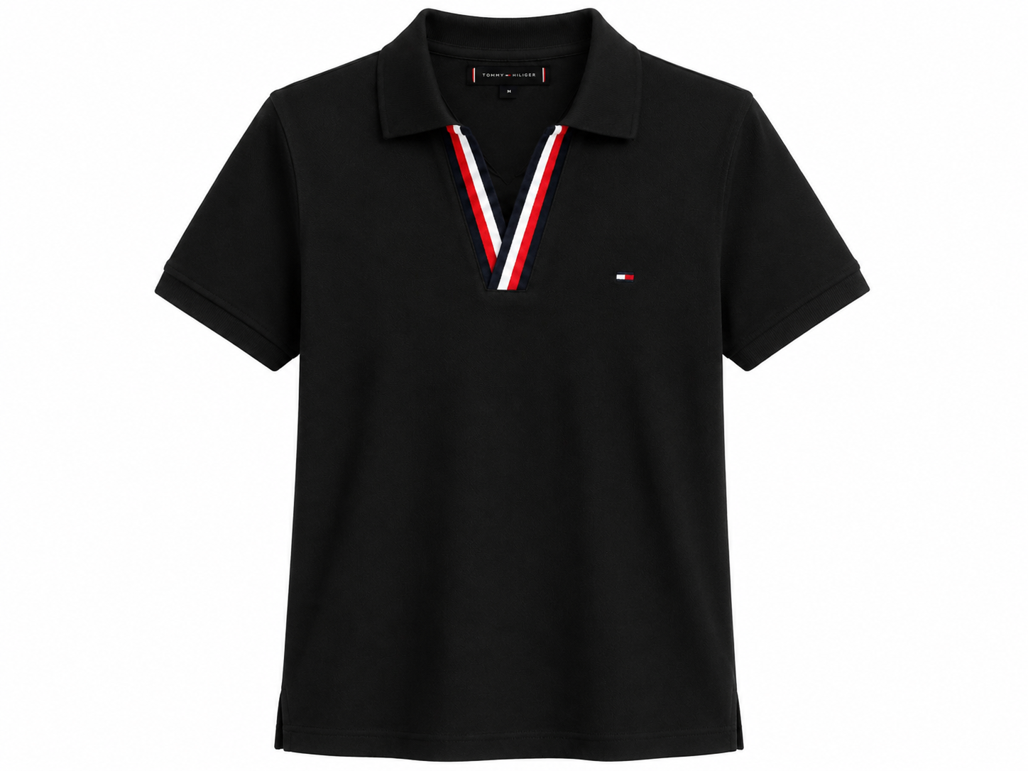 Camisa Polo Tommy Hilfiger Gola V Preta