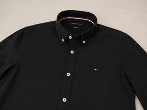 Camisa Social Tommy Hilfiger Manga Longa Preta