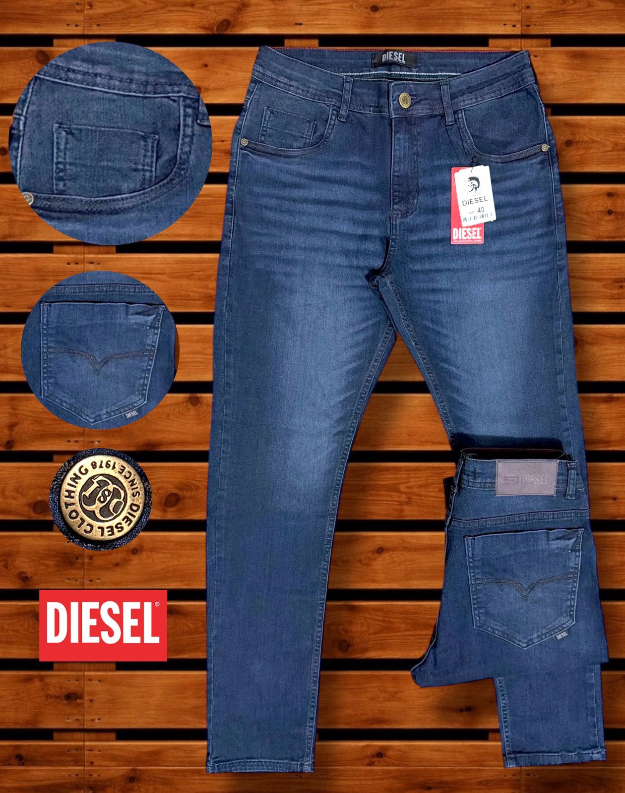 Calça Jeans Diesel Skinny Azul Médio