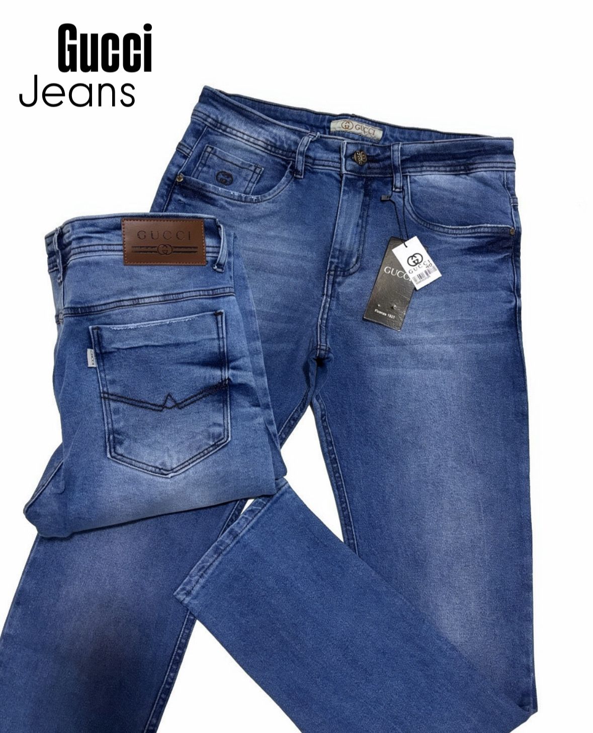 Calça Jeans Gucci Slim Azul Médio