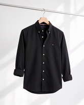 Camisa Social Tommy Hilfiger Manga Longa Preta