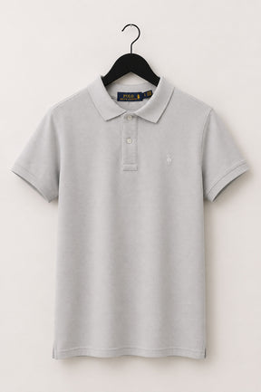Camisa Polo Feminina Ralph Lauren Cinza Mescla