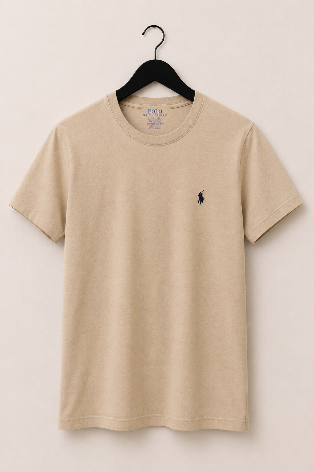 Camiseta Feminina Ralph Lauren Gola Careca Bege