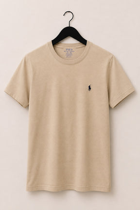 Camiseta Feminina Ralph Lauren Gola Careca Bege