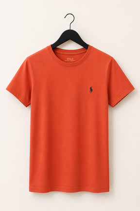 Camiseta Feminina Ralph Lauren Gola Careca Laranja