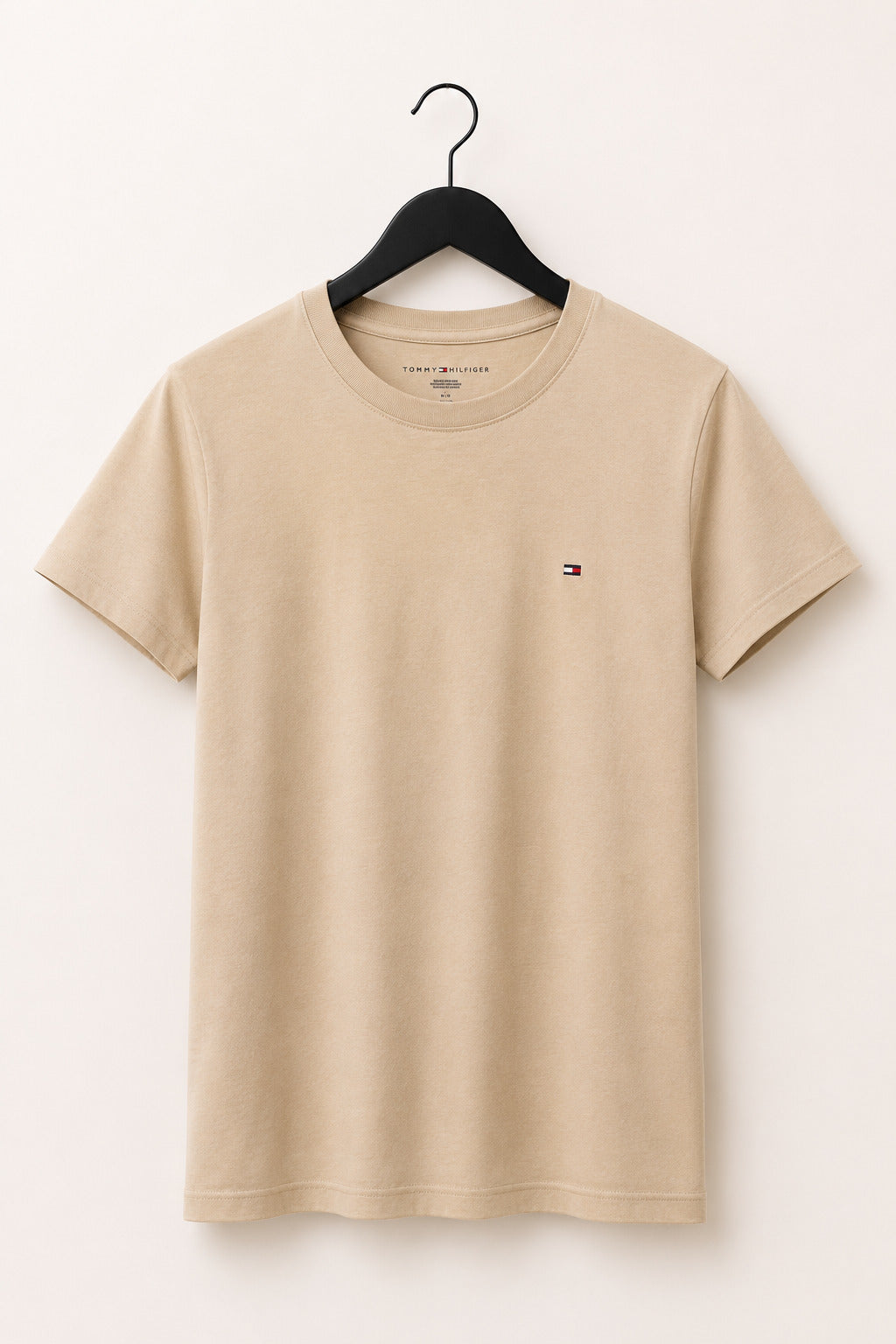 Camiseta Feminina Tommy Hilfiger Gola Careca Bege