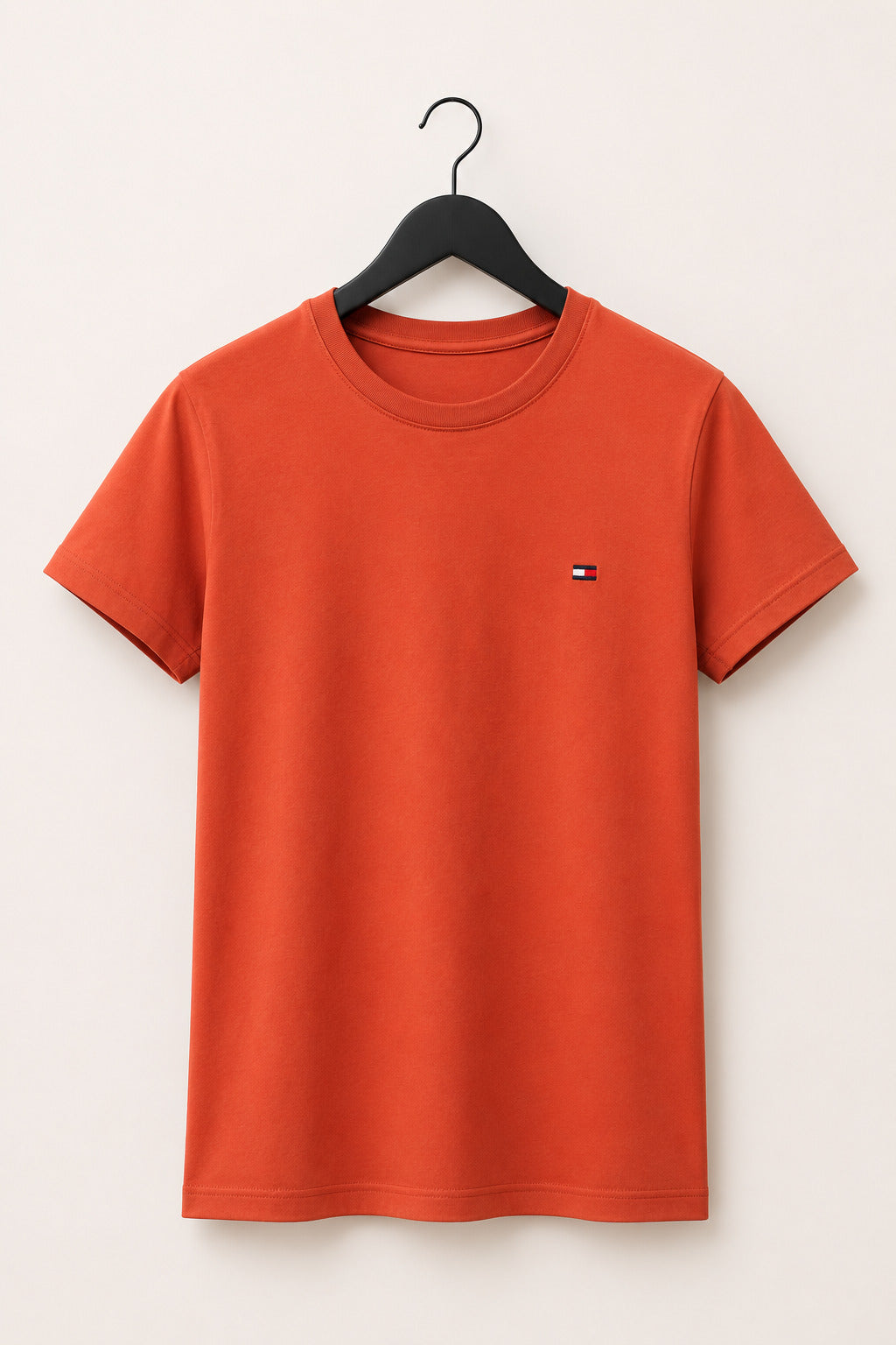 Camiseta Feminina Tommy Hilfiger Gola Careca Laranja