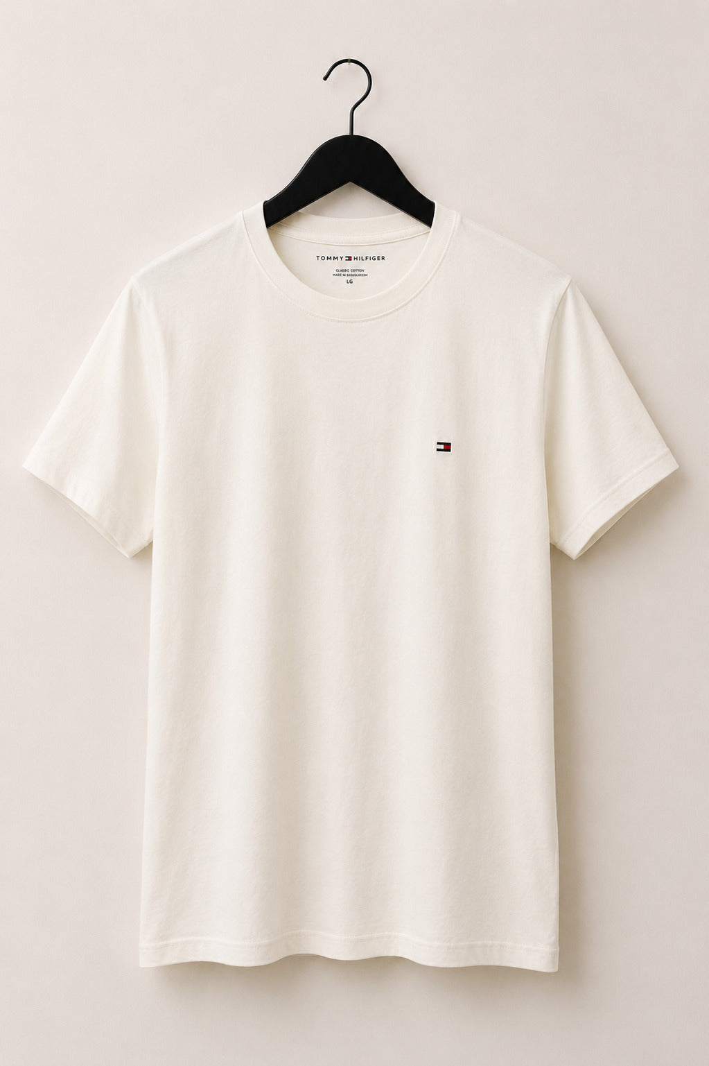 Camiseta Feminina Tommy Hilfiger Gola Careca Off-White