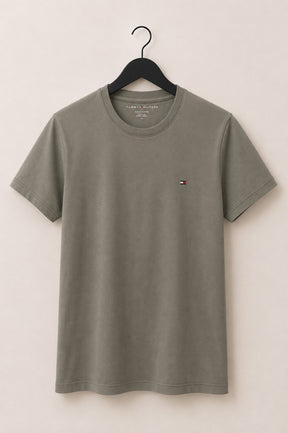 Camiseta Feminina Tommy Hilfiger Gola Careca Verde Militar